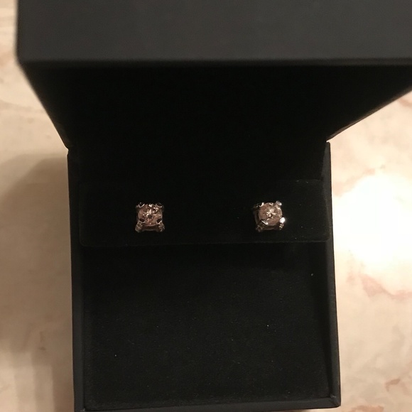 Natural Diamond 1 Carat Total Weight Studs - 14K White Gold - Picture 11 of 15